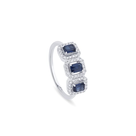 Anello Salvini Donna Mini Dora in Oro bianco Zaffiro 0.75 Ct 20114525 - 20114525